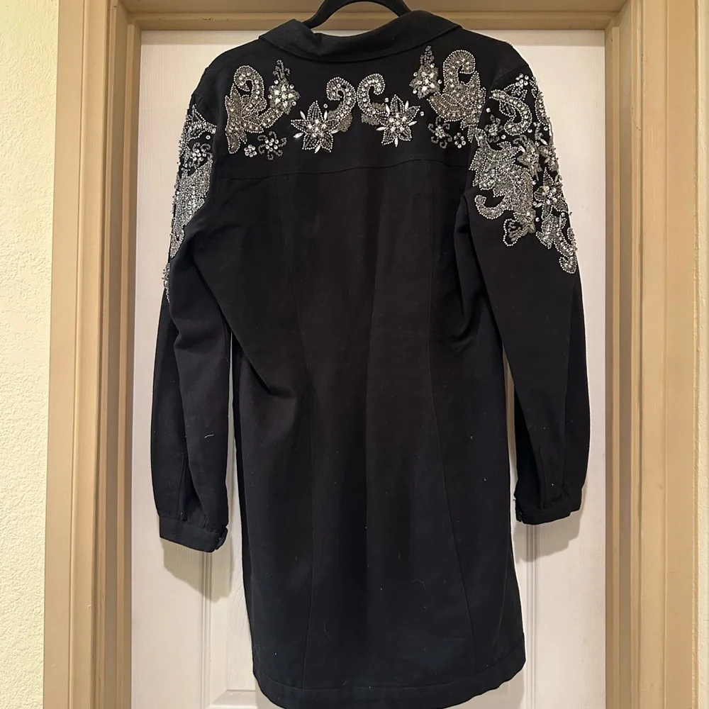 Black Jean Dress with Silver Embellishments - Picture 7 of 8